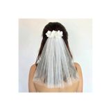 CAPPELLO DESİGN Gelin Nikah Saç Aksesuarı, Nikah Duvağı, Kısa Gelin Duvağı, Evden Çıkış After Party Gelin Aksesuarı