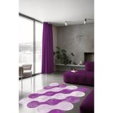 CAPPİO HALI Bulut Desenli Mor Lila Lazer Kesim Halı Makinada Yıkanabilir Kaymaz Dot Taban Cp355