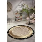CAPPİO HALI Dijital Baskılı Makinada yıkanabilir Salon Halısı Mutfak Halısı Yuvarlak Halı - CP682-1