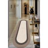 CAPPİO HALI Kenarı Klasik Desenli Cappuccino Oval Halı (makinada Yıkanabilir Kaymaz Deri Taban) -cp1026