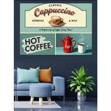 Cappuccino Kahve Menü Tabelası Dekoratif Kanvas - Mdf Ahşap Tablo