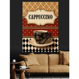 Cappuccino Kahve Vintage Tabela Dekoratif Kanvas - Mdf Ahşap Tablo