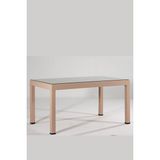 Cappucino Rattan Sandalie 90X150 Camlı Bahçe Masası - Güneş Işınlarına Dayanıklı ve Kolay Temizlenir - Cappuccino