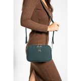 Çapraz Askılı Kadın Omuz Çantası 25*15 cm Vegan Deri Mega Bag Postacı Çanta Suni Deri - 25 x 15 cm - Petrol