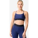 Çapraz Askılı Siyah Sporcu Sütyeni - Hafif Destek - Lacivert Decathlon