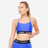Çapraz Askılı Sporcu Sütyeni - Fitness Kardiyo - Indigo Mavi Decathlon