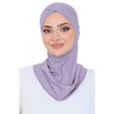 Çapraz Ön Tasarımlı Kadın Spor Hazır Türban Esnek Tek Parça Başörtüsü Gri
