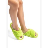 Çapraz Peluş Kadın Ev Terliği Yeşil 36/41