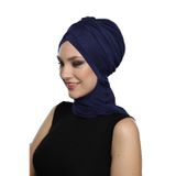 Çapraz Pike Atkılı Astarlı Bej Hazır Türban Tesettür Bone