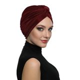 Çapraz Plise Bantlı Astarlı Hazır Türban Tesettür Havuz Bonesi