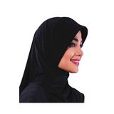 Çapraz Takmatik Siyah Hazır Türban Tesettür Havuz Bonesi