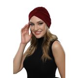 Çapraz W Bordo Hazır Türban Tesettür Havuz Bonesi