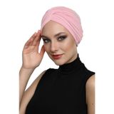 Çapraz W Pudra Hazır Türban Tesettür Havuz Bonesi