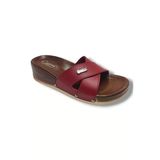 Capri 9002-25 Deri Çapraz Bant Dolgu Capri Tokalı Kadın Terlik