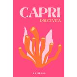 Capri NOTEBOOK: Pink and Orange Coral Flower Coffee Table Style Composition Book with 160 pages | 6 x 9 Inch | tropical island vibes summer beach art ... for girls, teens, women & college students