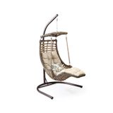 Capri Swing Alaçatı Açık Kahve Rattan Bahçe Balkon Salıncağı
