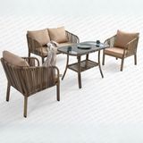 Capri Swing Artemis İkili Rattan Balkon Bahçe Takımı Açık Kahve