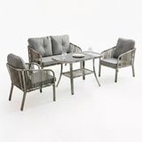 Capri Swing Artemis İkili Rattan Balkon Bahçe Takımı Gri