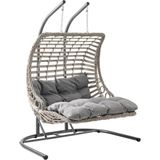 Capri Swing Bodrum Double Çiftli Rattan Bahçe Salıncağı | Rehome - Kırık Beyaz