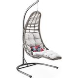 Capri Swing - Bodrum - Tek Kişilik Rattan Bahçe Balkon Salıncağı - Koyu Gri