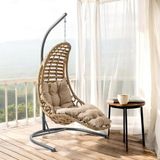 Capri Swing Bodrum Tekli Rattan Bahçe Balkon Salıncağı Açık Kahve