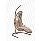 Capri Swing Bodrum Tekli Rattan Bahçe Salıncağı | Balkon Salıncağı - Açık Kahverengi