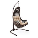 Capri Swing Datça Bahçe Salıncağı | Tek Kişilik | Rattan Salıncak Gri