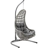 Capri Swing Datça Tekli Rattan Bahçe Balkon Salıncağı Gri - Çok Renkli
