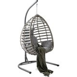 Capri Swing Gümbet Tekli Rattan Bahçe Salıncağı | Balkon Salıncağı - Gri