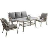 Capri Swing Pisa Üçlü Rattan Bahçe ve Balkon Oturma Grubu | Beyaz | 801 | Balkon Takımı | 2+1+1+sehpalı Rattan Bahçe Takımı