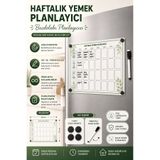 caps Haftalık Ve Öğünlere Bölünmüş Yemek Planlayıcı - Buzdolabı Üstü Magnetli Planlayıcı - Yeşil