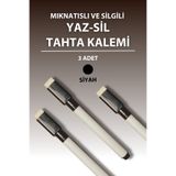 caps office Mıknatıslı Silgili Yaz-Sil Tahta Kalemi – Siyah Mürekkep, İnce Uç, Keçeli Planlayıcı Kalemi