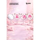 caps office Pinky Bear Masa Aynası & Makyaj Aynası 14 cm Yükseklik & 7 cm Taban - Dekoratif Sevimli Ayna
