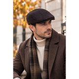 Capstories Kahverengi Heritage Wool Kasket Yün Kumaş Klasik Kasket Standart Beden