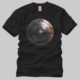 Captain America Shield Metal Erkek Tişört - XL - Siyah