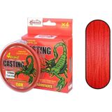 Captain Casting PE 4 Kat 150 mt Kırmızı 0.16 mm Spin İp Misina