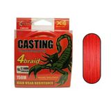 Captain Casting Pe 4 Kat Spin İp Misina 150Mt Kırmızı Standart 0.10 Mm