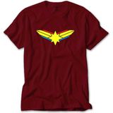 Captain Marvel Logo Kırmızı Tişört Liyada - 5XL