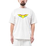 Captain Marvel Logo Oversize Beyaz Tişört - XL