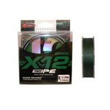 Captain X12 Power Pe 12 Örgü Spin İp Misina 150Mt Dark Green Standart 0.16 Mm