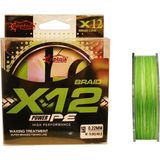Captain X12 Power PE 12 Örgü Spin İp Misina 150mt Green White 0.24 mm