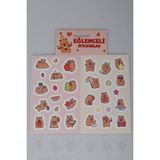 Capybara 2'li Kuşe Sticker "dekomus Cep Defteri Hediyeli" - 1 - 12M-Krem