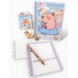 Capybara Defter Seti A5 Spiral | Kırtasiye Seti | Defter, Bloknot, Versatil Kalem, Silgi, Kalemtraş (Mavi)