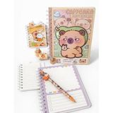 Capybara Defter Seti A5 Spiral | Kırtasiye Seti | Defter, Bloknot, Versatil Kalem, Silgi, Kalemtraş