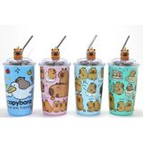 Capybara Figürlü Isı Muhafazalı Metal Pipetli Paslanmaz Çelik Kupa Alk4429