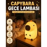 Capybara Gece Lambası Pilli Yumuşak Silikon Çocuk Odası Uyku Lambası Dekoratif Işık