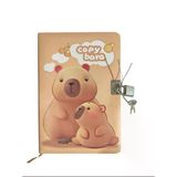 Capybara Hatıra Defteri (Günlük) Kilitli Defter 80 Yaprak - Sevimli