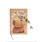 Capybara Hatıra Defteri (Günlük) Kilitli Defter 80 Yaprak - Süslü