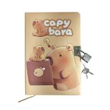 Capybara Hatıra Defteri (Günlük) Kilitli Defter 80 yaprak - Tablet Kapibara