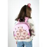 Capybara Lisanslı Çocuk Okul Sırt Çantası-3d Kabartmalı Eva Ön Yüzeyli, Hafif, Ergonomik, Yan Cepli - 23x25x10 - Pembe